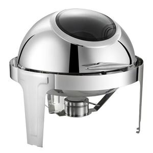 เตาบุฟเฟ่ต์สแตนเลสสีเงินแบบฝาเปิดพร้อมกระทะไม่เคลือบผิว ดีไซน์ทรงสี่เหลี่ยมแบบข้ามพรมแดน พร้อมฉนวนกันความร้อนสำหรับโรงแรมและร้านอาหาร - Product Image 1