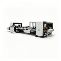 Machine de pliage et de collage de boîtes en carton ondulé entièrement automatique pour papier, machine de pliage et de collage de boîtes en carton à grande vitesse automatique