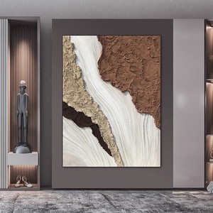 Hand Painted Oil Canvas Abstract Wall Art <b>Large</b> Size 3D Texture Modern Living Room Entryway Decor Dark Gray <b>Frame</b> Rectangle - Product Image 1