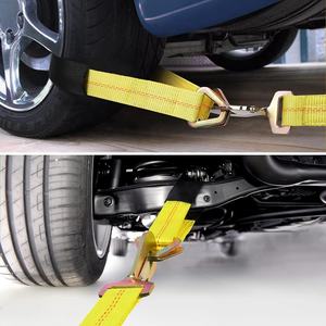 Tali Pengikat Ratchet Polyester Heavy Duty untuk Pengangkut Mobil dengan Pengait Snap untuk Trailer - Product Image 5