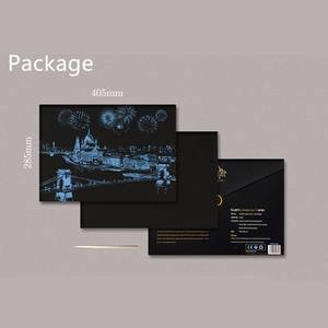 EN STOCK, 38 estilos, pintura de arte DIY, papel negro mágico barato, papel de arte para rascar arcoíris para regalos de promociones - Product Image 6