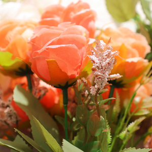 Artificial Rose Bouquet 7 Heads High Simulation <b>Plastic</b> Silk Flowers Wedding Decoration <b>Table</b> Props - Product Image 3