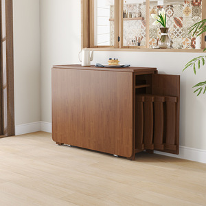 Hiện Đại Đơn Giản MDF Kính Thiên Văn Gấp Bàn Ăn Đặt Cho 6 Ghế Hộ Gia Đình Nhỏ Đa Chức Năng Tiết Kiệm Không Gian Bàn Ăn Đặt - Product Image 6