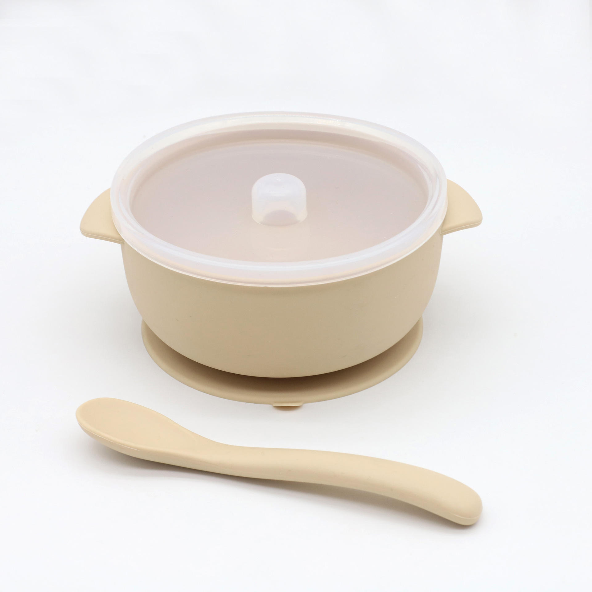 Bowl + Lid + Spoon - Light Brown