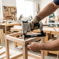 Agrafeuse pneumatique professionnelle 1013J, longueur de clou 6-13 mm, capacité de 100 agrafes, pour projets de rembourrage de canapés et de structures en bois