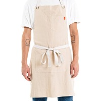 Vente en gros de tablier de chef en lin avec broderie personnalisée de logo tabliers de serveur de cuisine de jardin de barman de restaurant avec poches