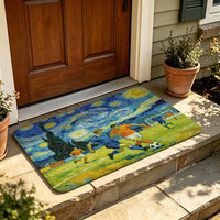 Tapis de bain super absorbant antidérapant, design Van Gogh Football, tapis de douche en mousse à mémoire de forme douce, tapis de salle de bain, tapis de sol à séchage rapide