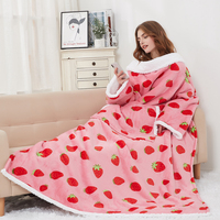 Couverture portable avec manches pour adultes, super douce et chaude, en polaire et peluche, idéale pour regarder la télévision, fabriquée en usine