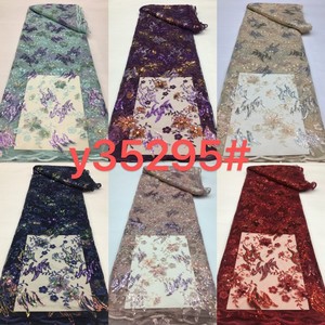 Nhiều Màu Sắc Đính Cườm Hạt Sequins Vải Lưới Ren Thêu Ren Vải Sequin - Product Image 6