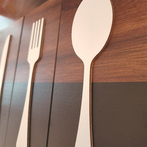 Wooden Cutlery Wall Sign Set Spoon Fork Knife Rustic Home <b>Kitchen</b> <b>Decoration</b> Rectangle Shape Boxwood Material Multi Piece - Product Image 4
