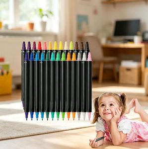 Dual Tip Acrylic Paint Pens 12 Colors Marker Set Art Supplies Canvas Wood <b>Stone</b> Rock Glass <b>Painting</b> Craft Kit - Product Image 4