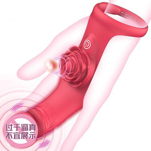 Vibrador de Dedo con Forma de Rosa para Mujeres, Dildo Realista, Ayuda para la Masturbación, Juguete Sexual para Adultos - Product Image 1