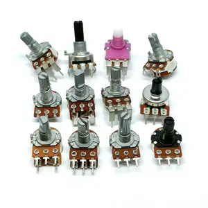 WH148 Mixer Audio Potentiometer Stereo Verstelbare Weerstand Schakelaar Potentiometer Led Licht Dimmen Rotary Potentiometer