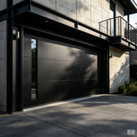 Fabricant de portes de garage modernes en verre plat avec cadre isolé en alliage d'aluminium