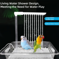 USMILEPET Best Seller Bain d'oiseaux automatique en plastique, grande fontaine de douche pour oiseaux, baignoire intérieure pour perruches avec eau courante pour oiseaux