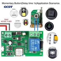Module de commutation intelligent pour moteur Ewelink 1 canal Wifi RF DC AC 7-32v 1 canal, télécommande 433mhz, fonctionne avec Alex, relais 10A autobloquant