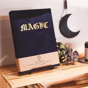 Tùy chỉnh bìa cứng vừa có kích thước nhung Tạp Chí máy tính xách tay với lá vàng và satin Ribbon Bookmark có sẵn của lót trang - Product Image 2