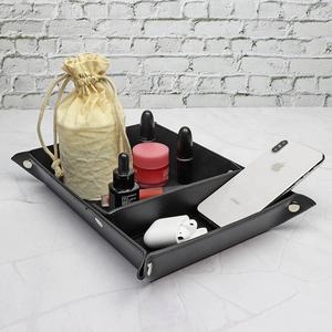 Plateau à boucles en cuir PU, vintage, personnalisé, grande capacité, décoratif, pliable - Product Image 2