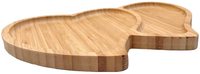 Plateau de service élégant et moderne en bambou en forme de cœur, plateau à collation en bois à un seul niveau pour les fêtes, les cadeaux de mariage, la décoration de la maison
