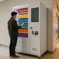 Máquina Expendedora con Descongelación Automática, Dispensador de Bebidas y Snacks Refrigerados sin Hielo con Evaporador Autolimpiante