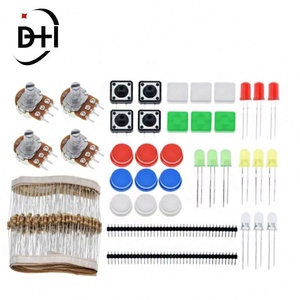 ชุดตัวต้านทานแบบพกพาที่ใช้งานได้สะดวกสำหรับชุดเริ่มต้นอาร์ดูโน่ UNO R3 LED โพเทนชิออมิเตอร์ แทคสวิตช์ พินเฮดเดอร์ - Product Image 4