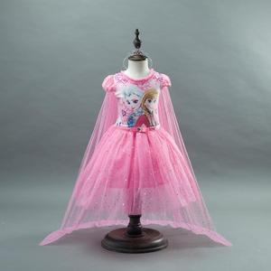 Dernier modèle <span class=keywords><strong>de</strong></span> couleur bleue <span class=keywords><strong>de</strong></span> conception boutique elsa robe <span class=keywords><strong>de</strong></span> sexe cosplay costume congelé pour les enfants - Product Image 5