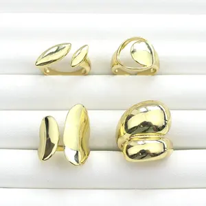 CH-LHR01788 hợp thời trang mạ vàng Nhẫn chất lượng cao mạ Vàng đơn giản Nhẫn mạ có thể điều chỉnh bán buôn mạ bạc vòng