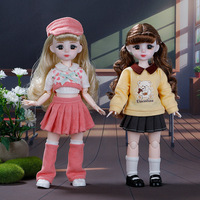 Muñeca articulada de 30cm y 23 articulaciones móviles, bisagra de ojo simulada en 3D, casa de muñecas para niñas, vestido DIY, regalo de cumpleaños, juguetes para niños y niñas