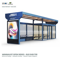 Abri de bus modulaire personnalisé avec salle d'attente climatisée, boîte lumineuse publicitaire et banc passagers