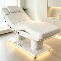 Table de massage électrique de luxe blanche à un bouton pour spa, salon, tatouage, esthétique, soins du visage et cils