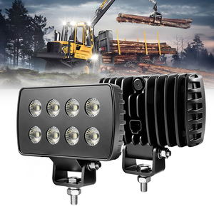 Projecteur de travail LED carré 38W anti-poussière et robuste, faisceau large 6,1 pouces, blanc, IP68, pour excavatrices, bulldozers, camions de construction, 12V 24V - Product Image 1