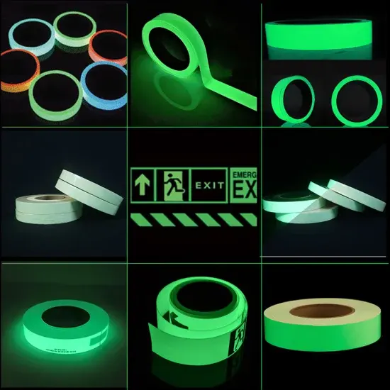 MANCAI 글로우 다크 테이프 녹색 형광 스파이크 스티커 연속 발광 테이프