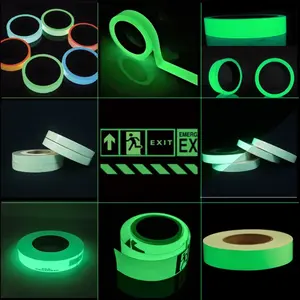 MANCAI Glow In The Dark Tape Autocollant à pointes fluorescentes vertes Bandes lumineuses continues