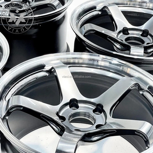 Jantes de course forgées à cinq branches Viaol, lèvre polie/branches grises, 5x112 5x114.3, <span class=keywords><strong>17</strong></span> 18 19 pouces, compatibles Toyota GR86 Honda Civic - Product Image 2