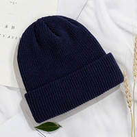 Bonnet personnalisé avec votre logo, tricot côtelé, revers, chaud pour l'hiver, multicolores, unisexe, motif lettres, style vintage