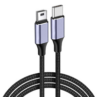 Kabel Transfer Data Universal MiniUSB ke TypeC 1m Premium Tahan Lama untuk Pemutar MP3, Keyboard, Komputer, Hard Disk