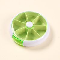 Boîte à pilules portable ronde en plastique, 7 compartiments, petite boîte à pilules, mini organisateur de pilules hebdomadaire pour 7 jours