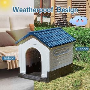 Caseta Plegable Moderna para Perros de Plástico para Exteriores, Refugio Sostenible para Mascotas con Diseño Animal para Sala de Estar - Product Image 3