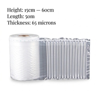 Rouleau de film gonflable à colonnes d'air 20mm 30mm 40mm 60mm, largeur personnalisée, amortissement antichoc, protection de bouteilles, emballage tampon PA PE
