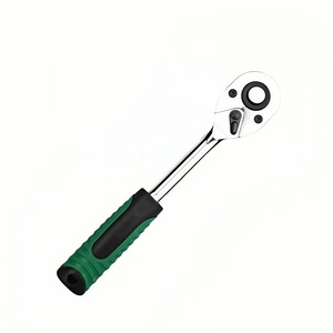 72 Tooth Curved Handle <b>Ratchet</b> Wrench Chrome Vanadium Steel Pearl Nickel Plated Anti Grip Quick Release Button - Product Image 2