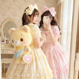 Zaino Peluche Gatto Blu Kawaii <span class=keywords><strong>Yuki</strong></span> con Occhiali, Borsa Morbida in Peluche, Zaino Moda Lolita per Ragazze - Product Image 6