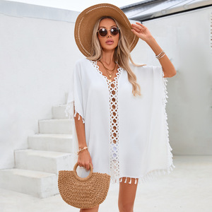 <span class=keywords><strong>Copricostume</strong></span> da Spiaggia per Donna in Chiffon con Inserti in <span class=keywords><strong>Pizzo</strong></span> - Product Image 6
