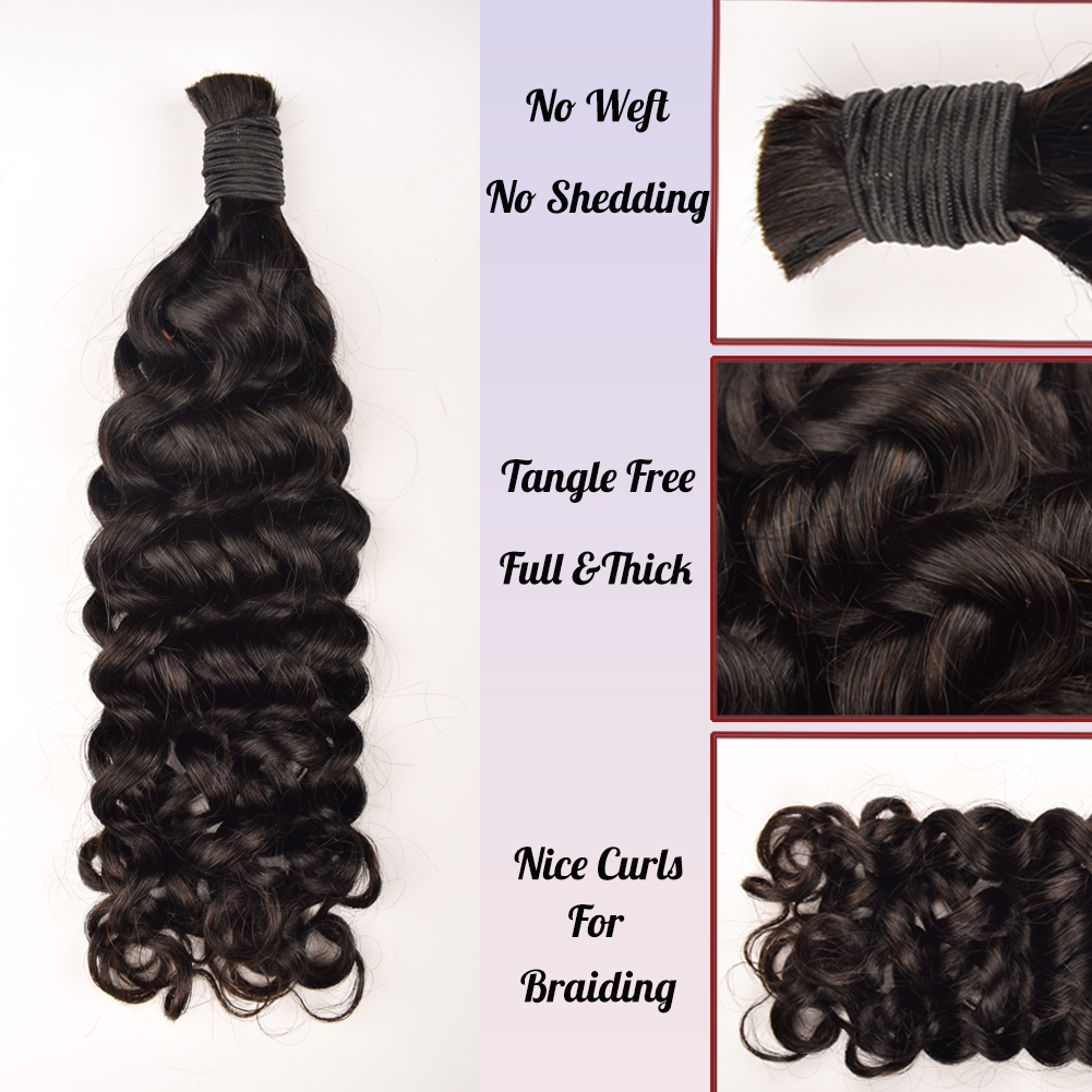 KAMA Double Drawn Italian Curl Hair Without Weft Boho Crochet Braiding Bulk Hair Italian Curls Braids Hair Extensions Wholesale Detail Section 4