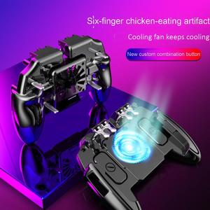 Không Dây Cho Cho Pubg Di Động <span class=keywords><strong>Gamepad</strong></span> Điều Khiển L1r1 Kích Hoạt Sáu 6-Ngón Tay Nhiệm Vụ Cuộc Gọi Di Động Phím Điều Khiển Làm Mát Fan Rung Động Cho - Product Image 3