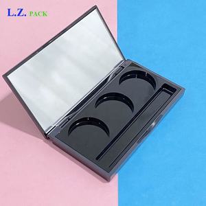 Lzパックストック100個インナー26.5mm長方形3色マットブラックリップスティックアイシャドウパレットコンパクトパウダーケースミラー付き - Product Image 2