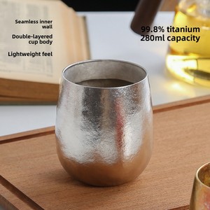 Botella de Agua Portátil de Doble Capa de Titanio Puro de Alta Gama, Taza de Café, Taza de Té, Vaso de Cerveza para Hombres y Mujeres, Estilo Chino, Vaso para Hielo - Product Image 4