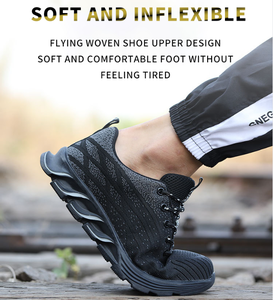 أساس أنيق للرجال خفيف الوزن مقاوم للثقب من الفولاذ المقاوم للثقب ، شبكي صناعي قابل للتنفس من المطاط للشتاء/إيفا - Product Image 2