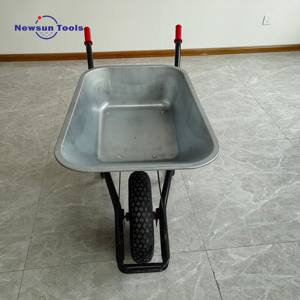 फैक्ट्री भारी शुल्क 100 लीटर गैल्वेनाइज्ड 200 किलोग्राम गार्डन ट्रॉली परिवहन गाड़ी भारी शुल्क स्टील निर्माण व्हील बैरो - Product Image 3