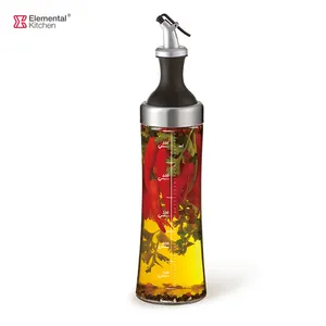 SINO GLASS Trade Assurance 2 In 1 Design Herb Infusion 550ml Glass Oil Bottle Dispenser