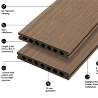 Shanghai Unifloor 145H21 Planches de terrasse en bois composite durable en plastique Co-Extrusion de plancher Wpc Composite Decking